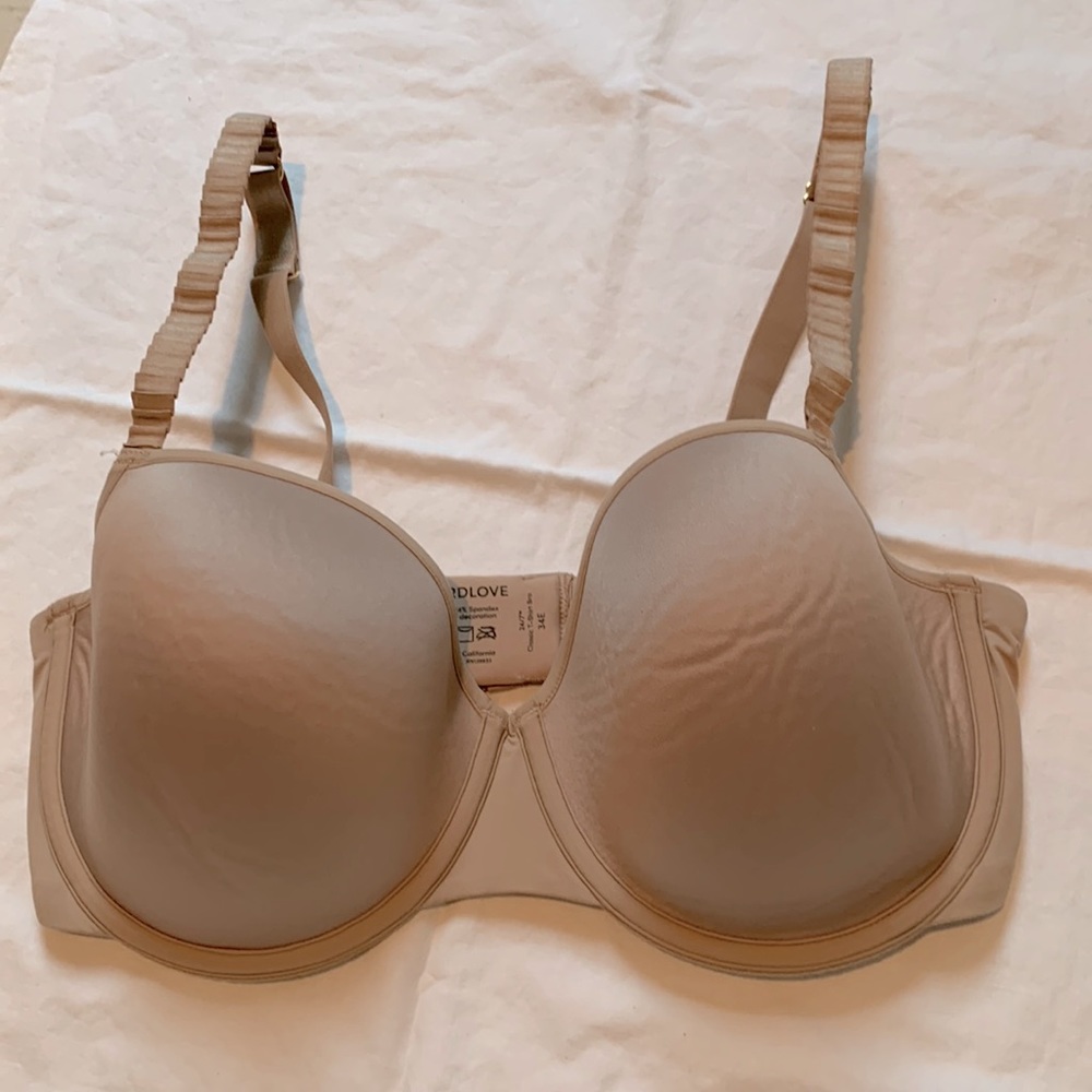 ThirdLove classic T-shirt bra 34 E nude, nwot